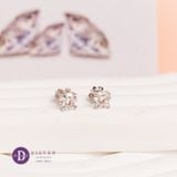  Bông Tai Đính Moissanite 6li - Bông Tai Nụ Unisex Đính Moissanite Cao Cấp Kiểu 4 Chấu Bạc 925 Xi Kim - Ddreamer MBT012-1 