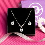 Jewelry Gift Set - Bộ Trang Sức Sparkling Lock Ổ Khóa Đính Đá CZ Sang Trọng - Heart Gift Set 