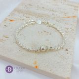  Thick Braid Pure Silver 999 Bracelets - Vòng Tay Bạc 999 1 Bi Bạc & 2 Khoen 1261VTT 