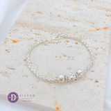  Thick Braid Pure Silver 999 Bracelets - Vòng Tay Bạc 999 Bi Bạc Và Ống Bạc Chữ Nhật 725VTT 