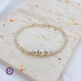  Braid Thick Pure Silver 999 Bracelets - Vòng Tay Bạc 925 Kiểu 3 Bi Bạc & Dây Dày 988VTT 