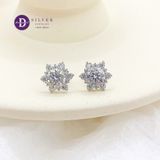  Bông Tai Nữ Đá Moissanite 5.4Li - Bông Tai Bạc 925 Cao Cấp Xi Kim - Bông Tai Nữ Kiểu Hoa Full Moi - Moissanite Silver Earrings MBT019 