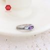 Amethyst Gemstone Snake Eye Silver Ring - Nhẫn Bạc 925 Đá Thạch Anh Tím 021SR