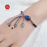  Vòng Dây Thắt Đá Lu Thống Kyanite Và Charm Bạc  925 - Vòng Thắt Dây Thủ Công Đá Phong Thủy 