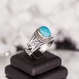  Turquoise Stone Silver Ring - Nhẫn Bạc 925 Đá Turquoise 034SR 