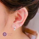  Hoa Tai Bạc 925 3 Dòng Kẻ Nhỏ - Mini 3 Lines Cuff 2141BTT 