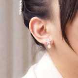  Hoa Tai Premium Hoa Mai Đá Giọt Nước 6 Cánh & Hột Trai - Flower Falling Pearl- Bông Tai Bạc 925 Đính Đá CZ 5A Cao Cấp Premium Ddreamer P2899BTH 