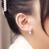  Hoa Tai Premium Hoa Mai Đá Giọt Nước 6 Cánh & Hột Trai - Flower Falling Pearl- Bông Tai Bạc 925 Đính Đá CZ 5A Cao Cấp Premium Ddreamer P2899BTH 