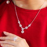  Dây Chuyền Nữ Bạc 925 Premium Queen Diamond Button Đính Đá CZ P1196DCH Ddreamer 