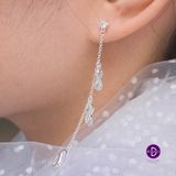  Hoa Tai Bạc 925 Cao Cấp Dài Hình Vô Cực -  Premium Triple Long String Infinity 1912BTH 