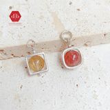  Mặt Dây Chuyền Đá Thiên Nhiên - Đá Thạch Anh Tóc Vàng & Thạch Anh Dâu Hồng Mix Charm Bạc 925 - Cho Mệnh Thổ - Ddreamer 