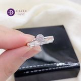  Promise Ring - Nhẫn Bạc 925 - Nhẫn 5 Viên Baguette Chéo Đai 1 Line Đá 2572NH 