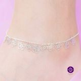  Sterling Silver Ankle Bracelet - Lắc Chân Bạc 925 - Lắc Chân Hoa Hồng -Falling Mai Flower - 296LCT 