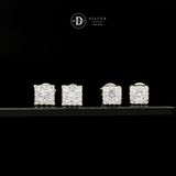  Hoa Tai Bạc 925 Ô Vuông Đá Cz Square Button Topaz Diamond 905BTH 2777BTH 