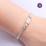  Thick Braid Pure Silver 999 Bracelets - Vòng Tay Bạc 999 Bi Bạc Và Ống Bạc Chữ Nhật 1031VTT 