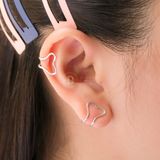  Hoa Tai Bạc 925 Kẹp Vành Earcuff Double Heart Line 1882EC Ddreamer 