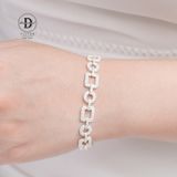  Vòng Tay Đeo Đi Tiệc Sang Trọng  - Vòng Tay Premium Bạc 925 Đính Đá CZ Circle & Square Chain P1203VTH 