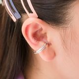  Hoa Tai Bạc 925 Kẹp Vành Double Curvy Halo Earcuff 2062EC 