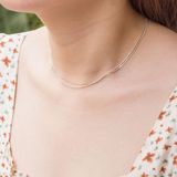  Dây Chuyền Choker Bạc 925 Kiểu 2 Dây Mắc Xích Nhỏ và Bi Bạc Minimal 837DCT 