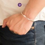  Kiềng Bạc Bản Vuông Minimal Đơn Giản Dành Cho Nam - Handmade Rectangle Wire Silver Bangle For Men - Ddreamer 