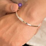  Kiềng Bạc Bản Vuông Minimal Đơn Giản Dành Cho Nam - Handmade Rectangle Wire Silver Bangle For Men - Ddreamer 