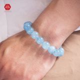  Vòng Tay Nam Chuỗi Đá Thiên Nhiên - Đá Phong Thủy Aquamarine 12Li 