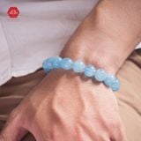  Vòng Tay Nam Chuỗi Đá Thiên Nhiên - Đá Phong Thủy Aquamarine 12Li 