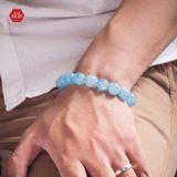  Vòng Tay Nam Chuỗi Đá Thiên Nhiên - Đá Phong Thủy Aquamarine 12Li 