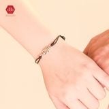  Vòng Tay Thắt Couple Charm Bạc 925 Nút Đồng Tâm 