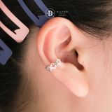  Hoa Tai Bạc 925 Kẹp Vành Tai Earcuff Kiểu Unisex Mặt Cười Smiley Face 2761EC 