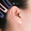 Hoa Tai Bạc 925 Kẹp Vành Earcuff Kiểu Unisex Double Thick Vintage Silver Wire 2756EC