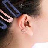  Hoa Tai Bạc 925 Kẹp Vành Earcuff Kiểu Unisex Double Thick Vintage Silver Wire 2756EC 