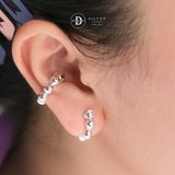  Bông Tai Kẹp Vành Bạc 925 Earcuff Kiểu Unisex Bi Bạc Silver Dots 2752EC 