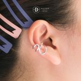  Bông Tai Kẹp Vành Bạc 925 Earcuff Kiểu Unisex Đường Cong Curvy Line 2753EC 