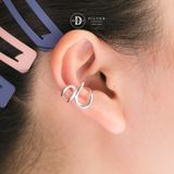  Bông Tai Kẹp Vành Bạc 925 Earcuff Kiểu Unisex Đường Cong Curvy Line 2753EC 