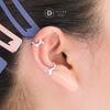 Bông Tai Kẹp Vành Bạc 925 Earcuff Kiểu Unisex Gợn Sóng Thick Wave Silver Line 2759EC