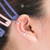  Bông Tai Kẹp Vành Bạc 925 Earcuff Kiểu Unisex Gợn Sóng Thick Wave Silver Line 2759EC 