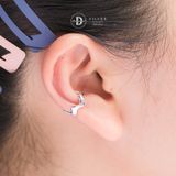  Bông Tai Kẹp Vành Bạc 925 Earcuff Kiểu Unisex Gợn Sóng Thick Wave Silver Line 2759EC 