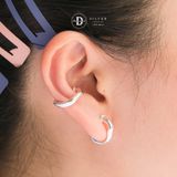  Bông Tai Kẹp Vành Bạc 925 Earcuff Kiểu Unisex Thick Vintage Silver Wire 2755EC 