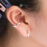  Bông Tai Kẹp Vành Bạc 925 Earcuff Kiểu Unisex Thick Vintage Silver Wire 2755EC 