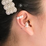  Bông Tai Kẹp Vành Bạc 925 Earcuff Hạt Ngọc Trai Pearls 2757EC 