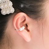  Bông Tai Kẹp Vành Bạc 925 Earcuff Hạt Ngọc Trai Pearls 2757EC 