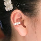  Bông Tai Kẹp Vành Bạc 925 Earcuff Hạt Ngọc Trai Pearls 2757EC 