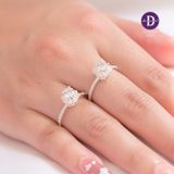  Nhẫn Bạc 925 Cao Cấp - Nhẫn Kiểu Crystal Đai 4 Viên Baguette - Hoa Snowflake Tròn/Vuông Đá Baguette/Hoa Cánh Nhọn 12 Viên Đá 2490NH 2491NH 2492NH 