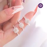  Nhẫn Bạc 925 Cao Cấp - Nhẫn Kiểu Crystal Đai 4 Viên Baguette - Hoa Snowflake Tròn/Vuông Đá Baguette/Hoa Cánh Nhọn 12 Viên Đá 2490NH 2491NH 2492NH 