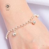  Pure Silver 999 Bracelets - Vòng Tay Bạc 999 Mắc Xích Tròn Đôi 6 Chuông Lớn Khoá S 1077VTT Ddreamer 