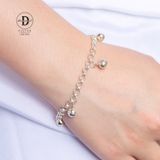  Pure Silver 999 Bracelets - Vòng Tay Bạc 999 Mắc Xích Tròn Đôi 6 Chuông Lớn Khoá S 1077VTT Ddreamer 