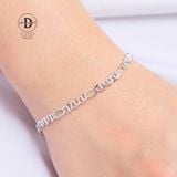  Vòng Tay Bạc 925 Kiểu Mắc Xích Dẹp Unisex DNA Chain 885VTT 