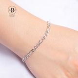  Vòng Tay Bạc 925 Kiểu Mắc Xích Dẹp Unisex DNA Chain 885VTT 