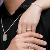  Couple Rings - Nhẫn Cặp Bản Mo Tròn 1 Line Đá Dợn Sóng-2475NH 